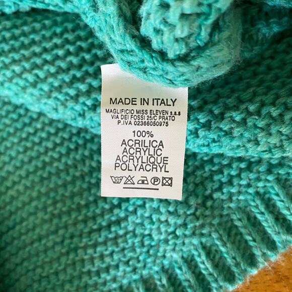 Maglificio Miss Eleven Women's Chunky Knit Sweater Medium Mock Turtleneck - Picture 7 of 10